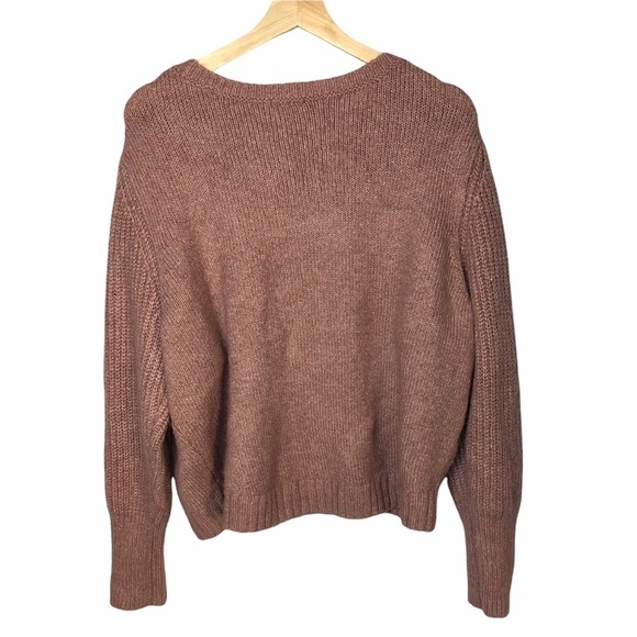 Wild Fable Mauve Pink Knit Ruffle Cropped Pullover Sweater XXL - Picture 3 of 9